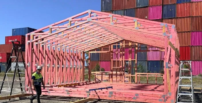 Alexander Construction portal frame build in Napier during installation.